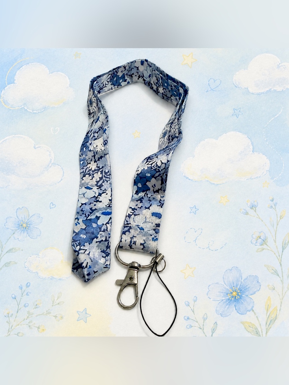 30” 🆕 Bluebell Bloom Floral Lanyard Keychain & Phone Tether